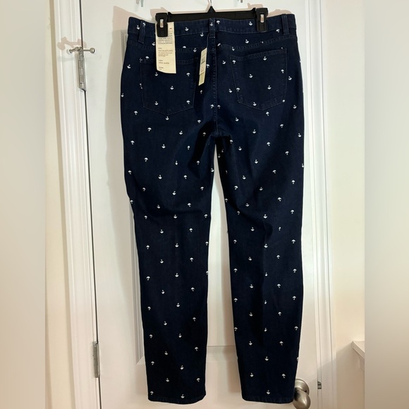 Talbots Signature Slim Ankle Women's Size 14 Umbrella Dark Wash Blue Denim Jeans - Picture 2 of 6
